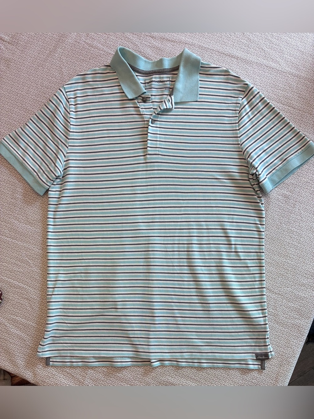Eddie Bauer Mint Green Striped Polo